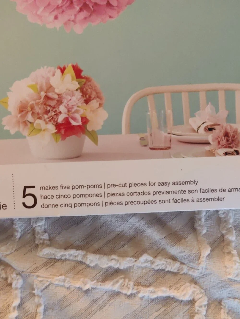 Martha Stewart Celebrate Pink Tissue Paper Pom-Pom Decorations